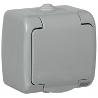 Розетка 1-м ОП Aquatic РСш12-2-А 16А IP54 с заземл. с крышкой сер. IEK ERA12-K03-16-54 Розетка 1-м ОП Aquatic РСш12-2-А 16А IP54 с заземл. с крышкой сер. IEK ERA12-K03-16-54