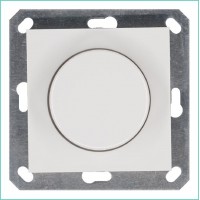 Светорегулятор поворотно-нажимной (диммер) LED 30-400Вт 1gang 2way механизм бел. глянцевый Jasmart G4012W