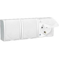 Розетка 3-м ОП Simon15 16А IP54 250В с заземл. с крышкой винт. клеммы бел. Simon 1594437-030 Розетка 3-м ОП Simon15 16А IP54 250В с заземл. с крышкой винт. клеммы бел. Simon 1594437-030