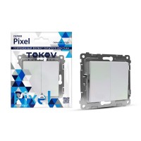 Переключатель проходной 2-кл. СП Pixel 10А IP20 механизм перламутр. TOKOV ELECTRIC TKE-PX-P2-C04 Переключатель проходной 2-кл. СП Pixel 10А IP20 механизм перламутр. TOKOV ELECTRIC TKE-PX-P2-C04