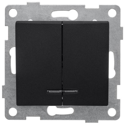 Выключатель 2-кл. СП Bravo 10А 250В с индикацией механизм графит GUSI С10В28-010 Выключатель 2-кл. СП Bravo 10А 250В с индикацией механизм графит GUSI С10В28-010