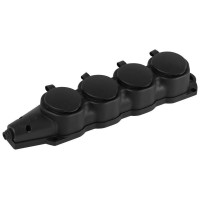 Колодка 4-м с заземл. 16A IP44 KX-4e-B-IP44 каучук. черн. Эра Б0068394 Колодка 4-м с заземл. 16A IP44 KX-4e-B-IP44 каучук. черн. Эра Б0068394