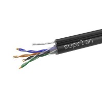 Кабель витая пара U/UTP кат.5E 4х2х24AWG solid Cu PE Outdoor Standard трос черн. (м) SUPRLAN 01-0322-1 Кабель витая пара U/UTP кат.5E 4х2х24AWG solid Cu PE Outdoor Standard трос черн. (м) SUPRLAN 01-0322-1