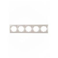 Рамка 5-м Mira горизонт. без вставки жемчуж./бел. перламутр. LEZARD 701-3000-150