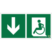 Знак безопасности BL-2010B.E71 "Указатель двери эвакуац. выхода (лев.) для МГН" Белый свет a18348