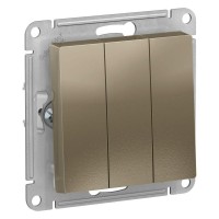 Выключатель 3-кл. СП AtlasDesign 10А IP20 (сх. 1+1+1) 10AX механизм шампань SE ATN000531 Выключатель 3-кл. СП AtlasDesign 10А IP20 (сх. 1+1+1) 10AX механизм шампань SE ATN000531