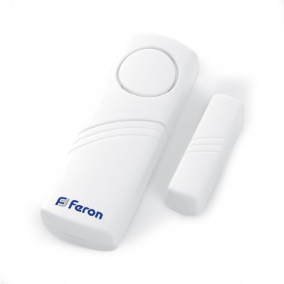 Звонок сигнализация 1 мелодия 2х1.5V/AA, громкоcть 90dB, белый, Feron
