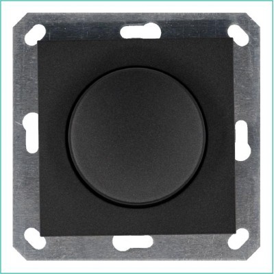 Светорегулятор поворотно-нажимной (диммер) LED 30-400Вт 1gang 2way механизм антрацит Jasmart G4012B