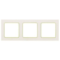 Рамка 3-м Стокгольм бел. с линией цвета зел. PROxima EKF EAM-G-302-10