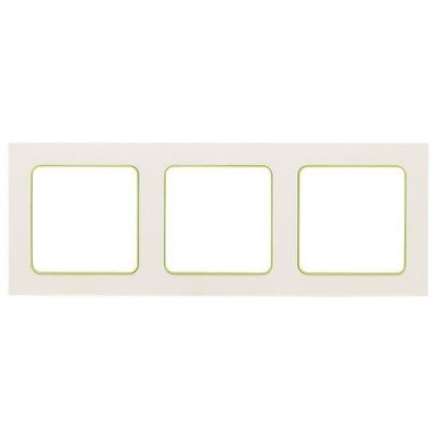 Рамка 3-м Стокгольм бел. с линией цвета зел. PROxima EKF EAM-G-302-10