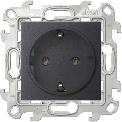 Розетка 1-м СП Simon 24 16А IP20 2P+E Schuko без защ. шторок механизм графит Simon 2450434-038 Розетка 1-м СП Simon 24 16А IP20 2P+E Schuko без защ. шторок механизм графит Simon 2450434-038