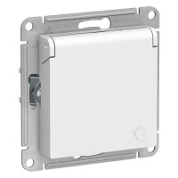 Розетка 1-м СП AtlasDesign 16А IP20 с заземл. защ. шторки с крышкой механизм бел. SE ATN000146 Розетка 1-м СП AtlasDesign 16А IP20 с заземл. защ. шторки с крышкой механизм бел. SE ATN000146