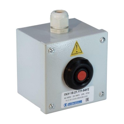 Пост кнопочный ПКУ 15-21.111 54 У2 (ВК30-10-11110-54 (1з+1р) красн. + PG-13.5) пост управления Электротехник ET054942 Пост кнопочный ПКУ 15-21.111 54 У2 (ВК30-10-11110-54 (1з+1р) красн. + PG-13.5) пост управления Электротехник ET054942