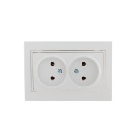 Розетка 2-м СП Mira 16А IP20 без заземл. с бел. вставкой керамика бел. LEZARD 701-0202-128 Розетка 2-м СП Mira 16А IP20 без заземл. с бел. вставкой керамика бел. LEZARD 701-0202-128