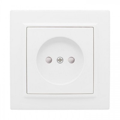 Розетка 1-м СП Минск 10А IP20 без заземл. защ. шторки бел. Basic EKF ERR10-022-100
