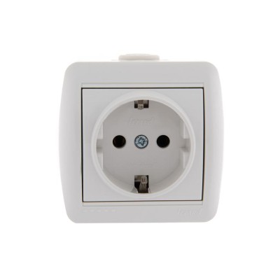 Розетка 1-м ОП Nata 16А IP20 с заземл. керамика бел. LEZARD 710-0200-122 Розетка 1-м ОП Nata 16А IP20 с заземл. керамика бел. LEZARD 710-0200-122