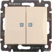 Выключатель 2-кл. СП Valena 10А IP31 с индикацией механизм сл. кость (DIY-упак.) IEK 695606