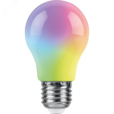 Лампа светодиодная LED 3вт Е27 RGB плавная смена цвета А50