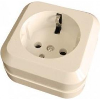 Розетка 1-м ОП 16А IP20 квадрат. с заземл. крем. Makel 45208 Розетка 1-м ОП 16А IP20 квадрат. с заземл. крем. Makel 45208