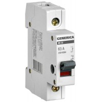 Выключатель нагрузки (мини-рубильник) 1п ВН-32 63А GENERICA MNV15-1-063 Выключатель нагрузки (мини-рубильник) 1п ВН-32 63А GENERICA MNV15-1-063