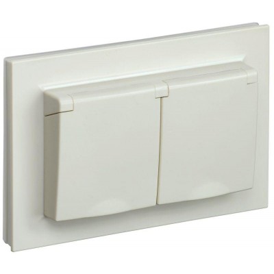 Розетка 2-м СП BRITE РСбш12-3-44-БрКр 16А в сборе IP44 с крышкой беж. IEK BR-R26-16-44-K10-F Розетка 2-м СП BRITE РСбш12-3-44-БрКр 16А в сборе IP44 с крышкой беж. IEK BR-R26-16-44-K10-F