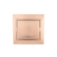 Выключатель 1-кл. СП Mira 10А IP20 со вставкой свет. корич. перламутр. LEZARD 701-3131-100