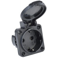 Розетка панельная MAGNUM 2P+PE 16А IP54 РП14-3 с защ. крышкой с заземл. черн. IEK PSN71-016-3-2-54-K02 Розетка панельная MAGNUM 2P+PE 16А IP54 РП14-3 с защ. крышкой с заземл. черн. IEK PSN71-016-3-2-54-K02