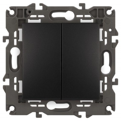 Переключатель 2-кл. СП Elegance 14-1106-05 10А IP20 250В 10AX механизм антрацит Эра Б0034247